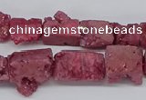 CNG3252 15.5 inches 8*15mm - 11*20mm freeform plated druzy agate beads