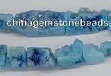 CNG3253 15.5 inches 8*15mm - 11*20mm freeform plated druzy agate beads