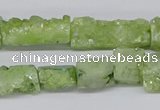 CNG3254 15.5 inches 8*15mm - 11*20mm freeform plated druzy agate beads