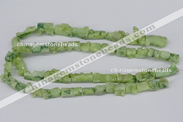 CNG3254 15.5 inches 8*15mm - 11*20mm freeform plated druzy agate beads