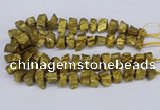 CNG3267 10*15mm - 20*30mm nuggets plated white crystal beads