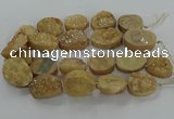 CNG3270 15.5 inches 22*30mm - 30*40mm freeform druzy agate beads