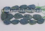 CNG3277 22*30mm - 30*40mm freeform plated druzy agate beads