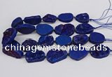 CNG3278 22*30mm - 30*40mm freeform plated druzy agate beads