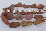 CNG3284 25*30mm - 28*45mm freeform plated druzy agate beads