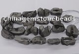 CNG3290 25*30mm - 28*45mm freeform plated druzy agate beads