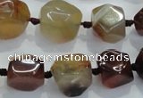 CNG330 15.5 inches 8*10mm - 15*18mm faceted nuggets agate beads