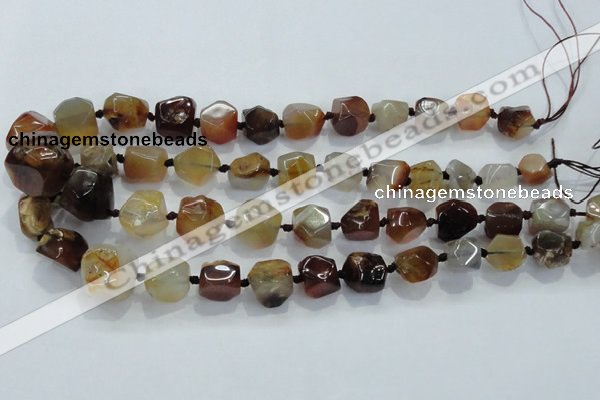 CNG330 15.5 inches 8*10mm - 15*18mm faceted nuggets agate beads