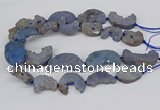 CNG3309 20*30mm - 30*45mm freeform plated druzy agate beads