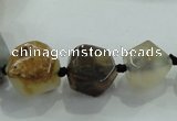 CNG331 15.5 inches 8*10mm - 15*18mm faceted nuggets agate beads