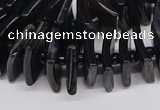 CNG3318 15.5 inches 8*12mm - 15*20mm freeform black agate beads