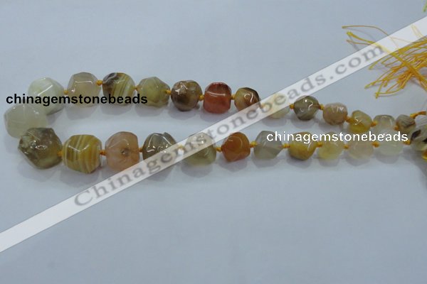 CNG332 15.5 inches 8*10mm - 15*18mm faceted nuggets agate beads