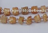 CNG3321 15.5 inches 4*6mm - 8*10mm nuggets plated druzy agate beads