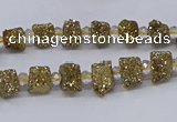 CNG3325 15.5 inches 4*6mm - 8*10mm nuggets plated druzy agate beads