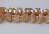 CNG3334 15.5 inches 6*8mm - 10*14mm nuggets plated druzy agate beads