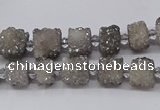 CNG3335 15.5 inches 6*8mm - 10*14mm nuggets plated druzy agate beads