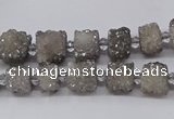 CNG3335 15.5 inches 6*8mm - 10*14mm nuggets plated druzy agate beads