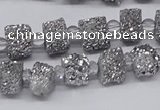 CNG3336 15.5 inches 6*8mm - 10*14mm nuggets plated druzy agate beads