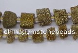 CNG3337 15.5 inches 6*8mm - 10*14mm nuggets plated druzy agate beads