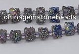 CNG3339 15.5 inches 6*8mm - 10*14mm nuggets plated druzy agate beads