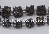 CNG3342 15.5 inches 6*8mm - 10*14mm nuggets plated druzy agate beads