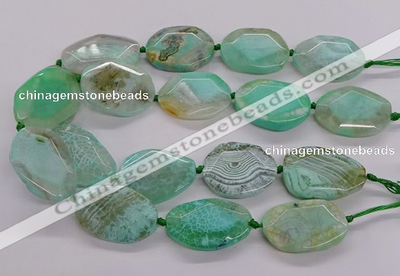 CNG3362 15.5 inches 30*35mm - 35*45mm faceted freeform agate beads