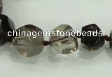 CNG340 15.5 inches 8*10mm - 15*18mm faceted nuggets smoky quartz beads