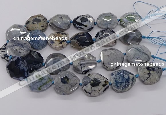 CNG3402 15.5 inches 28*30mm - 30*32mm faceted freeform agate beads