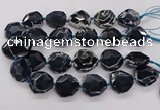 CNG3404 15.5 inches 28*30mm - 30*32mm faceted freeform agate beads