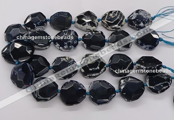 CNG3404 15.5 inches 28*30mm - 30*32mm faceted freeform agate beads