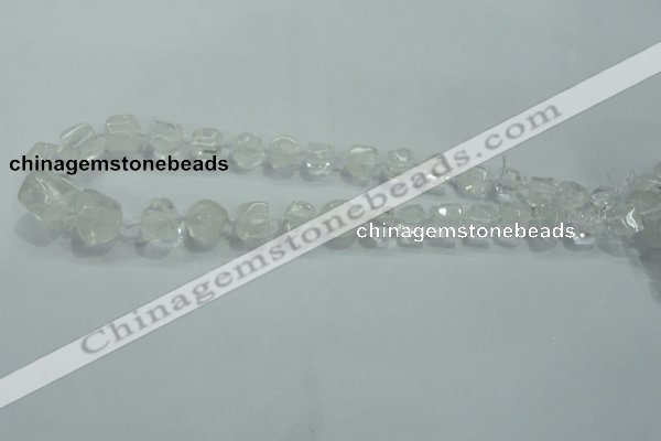 CNG341 15.5 inches 8*10mm - 15*18mm faceted nuggets white crystal beads