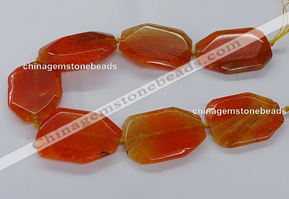 CNG3410 15.5 inches 38*50mm - 40*55mm faceted freeform agate beads