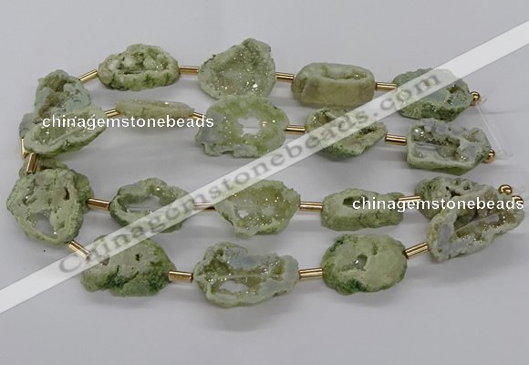 CNG3415 15.5 inches 18*25mm - 30*35mm freeform plated druzy agate beads