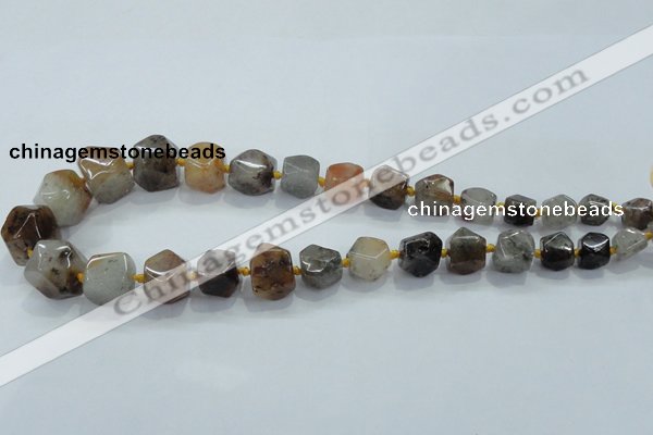 CNG342 15.5 inches 8*10mm - 15*18mm faceted nuggets colorfull-phantom beads