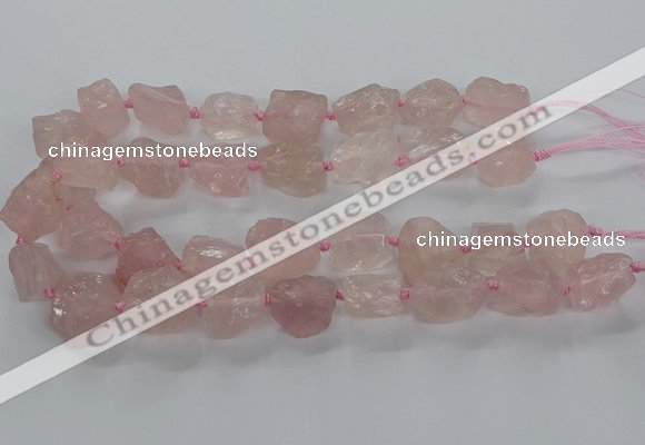 CNG3422 15.5 inches 15*20mm - 20*30mm nuggets rose quartz beads