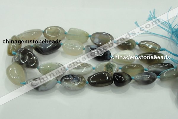 CNG345 15.5 inches 15*20mm - 20*28mm nuggets agate gemstone beads