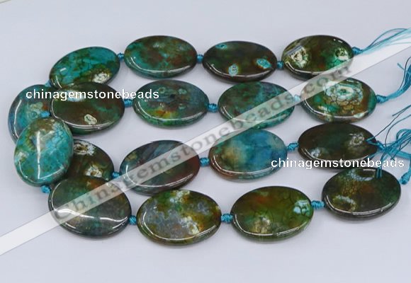 CNG3453 15.5 inches 30*40mm oval dragon veins agate beads