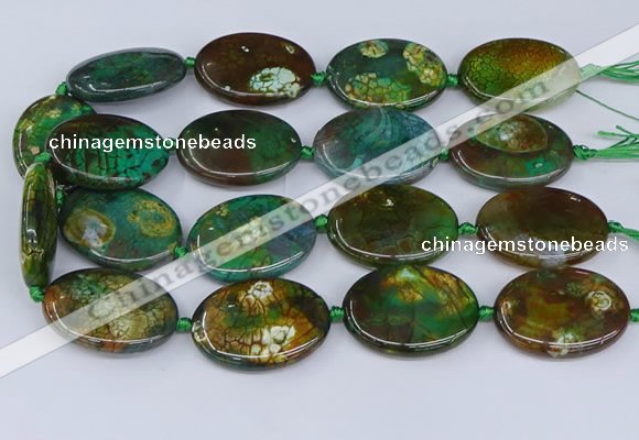 CNG3454 15.5 inches 30*40mm oval dragon veins agate beads