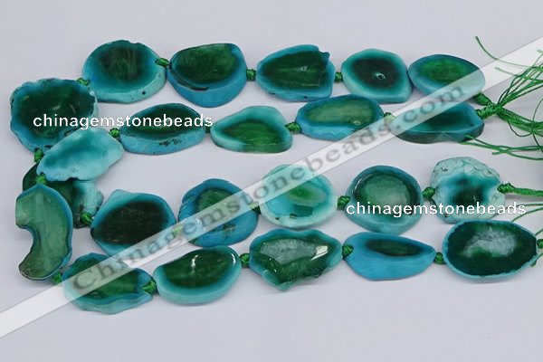 CNG3457 15.5 inches 20*30mm - 30*40mm freeform agate beads