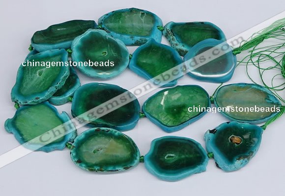 CNG3464 15.5 inches 35*40mm - 45*55mm freeform agate beads