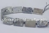 CNG3473 15.5 inches 30*40mm freeform plated druzy agate beads