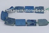 CNG3477 15.5 inches 30*40mm freeform plated druzy agate beads