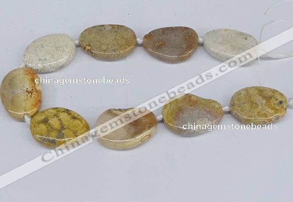 CNG3481 25*35mm - 30*40mm freeform chrysanthemum agate beads