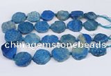 CNG3485 20*25mm - 30*35mm freeform chrysanthemum agate beads