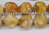 CNG3500 15.5 inches 12mm - 14mm faceted nuggets agate beads