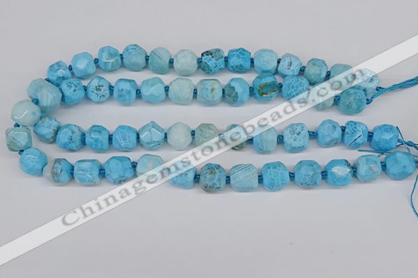 CNG3502 15.5 inches 12mm - 14mm faceted nuggets agate beads
