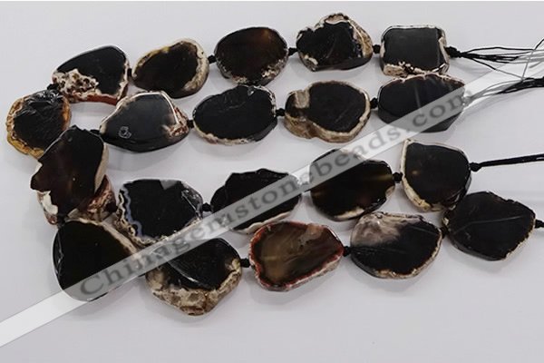 CNG3518 15.5 inches 20*25mm - 25*35mm freeform agate slab beads