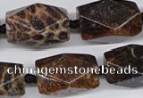 CNG3523 15.5 inches 15*25mm faceted nuggets fossil coral beads