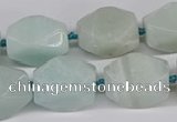 CNG3525 15.5 inches 13*18mm - 15*20mm faceted nuggets amazonite beads