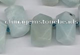 CNG3526 Top drilled  13*18mm - 15*20mm faceted nuggets amazonite beads